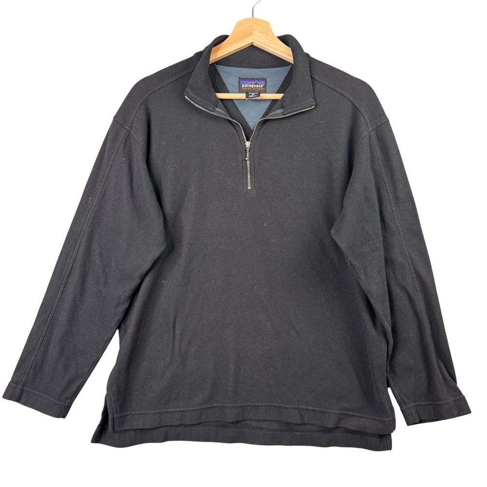 Patagonia Micro D-Luxe 1/4 Zip Fleece‎ Pullover Black Womens Medium W778F